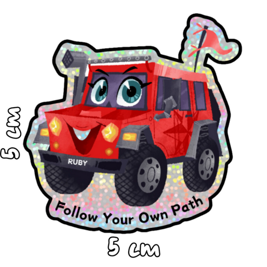 Ruby Glitter Sticker